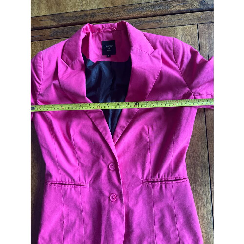 Groggy by JBC Pink Blazer Medium Tailored Two Button Fitted Jacket - Picture 6 of 9